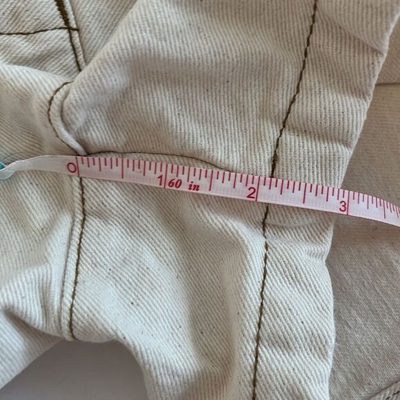 Anthropologie Current Air Ivory Tan Patch Pocket Belted Shorts Belted Sz 6 - Picture 8 of 10